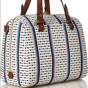 Fossil Rachel Satchel Ecru Multi Stripe